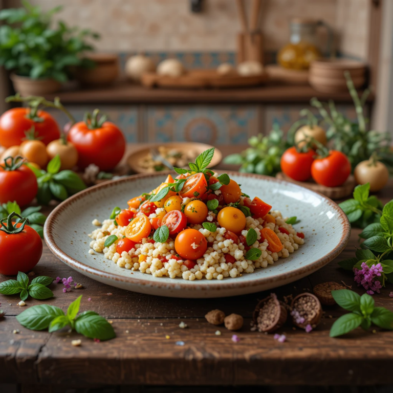 Heirloom Tomato Salad with Pearl Couscous Recipe