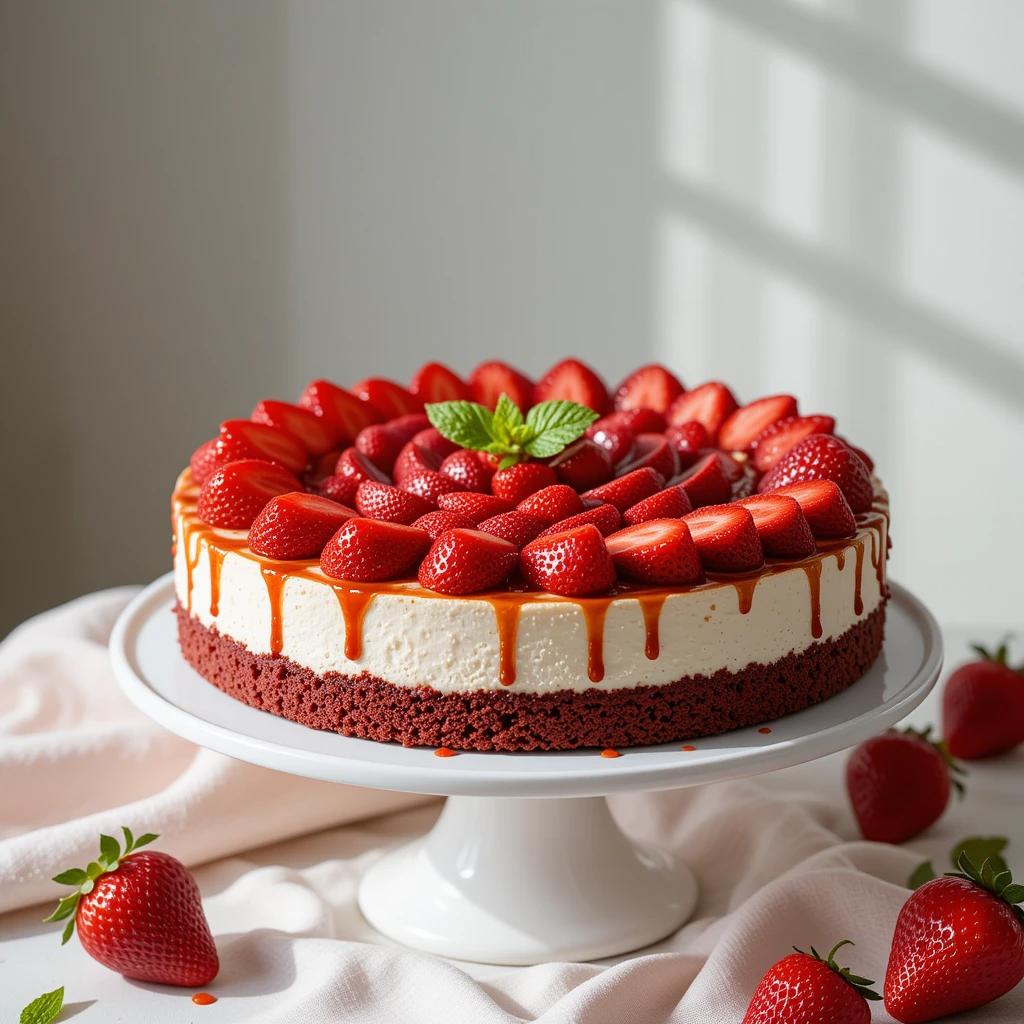 Red Velvet Strawberry Cheesecake