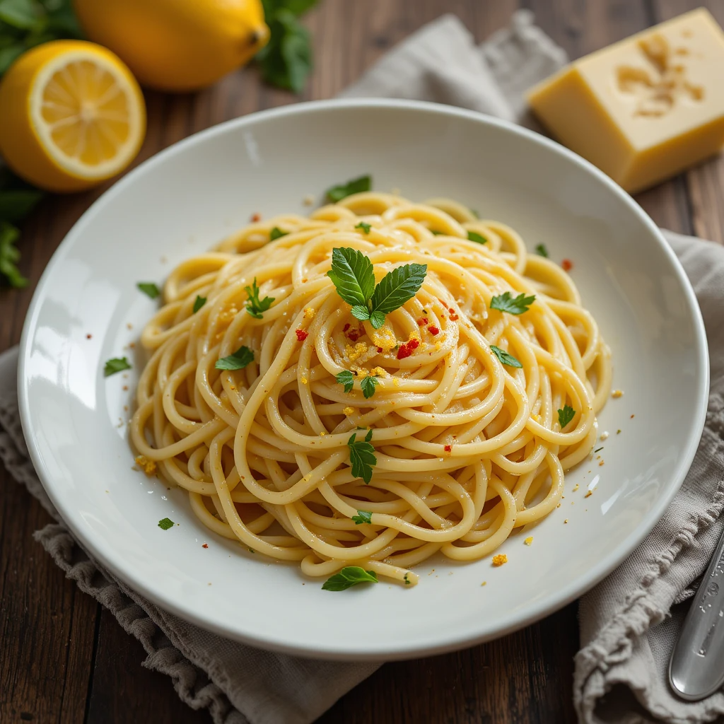 Lemon Pasta with Fresh Herbs – A Bright, Zesty Delight for Effortless Dinners!