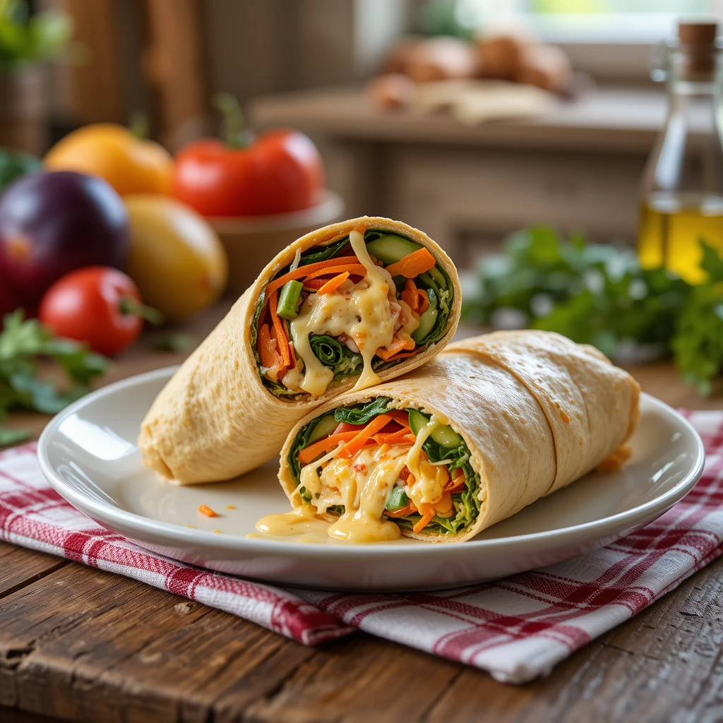 Rainbow Veggie & Cheese Wraps