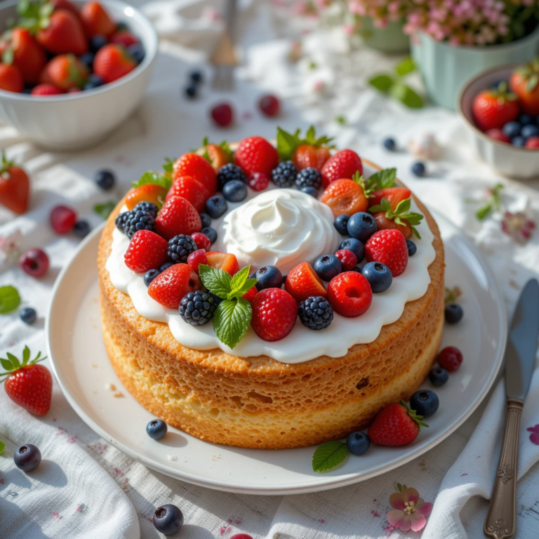 Berry Light Delight – Angel Food Cake with Fresh Berries Kids Will Adore!